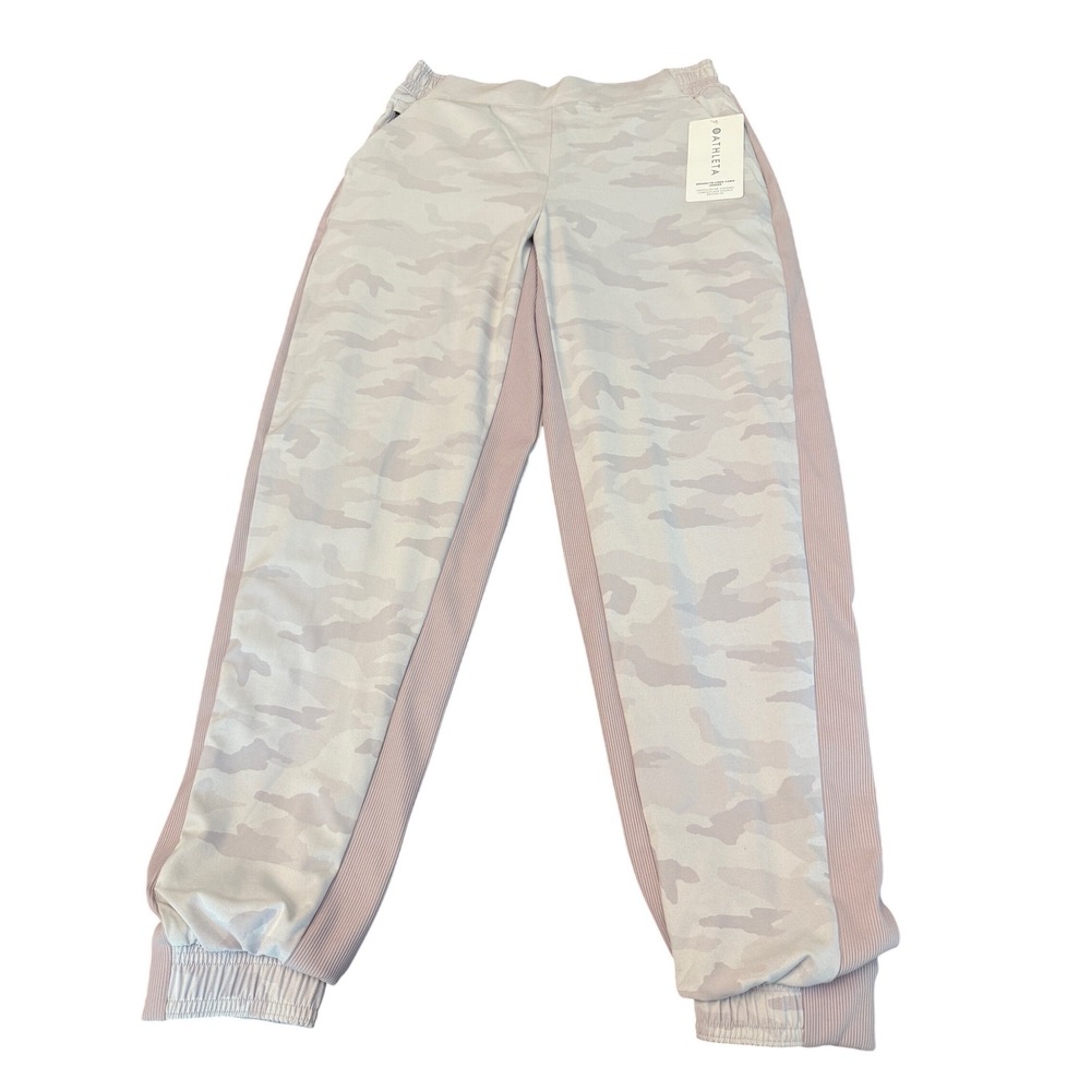 Athleta Brooklyn Lined Camo Jogger Pants Mauve Lavender Grey Size 6 (Small) NEW